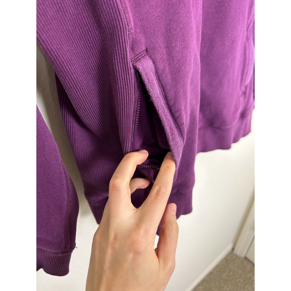 Duluth Trading Sweatshirt Women's M Purple Zip Pocket Heavyweight CrewNeck - Picture 4 of 10